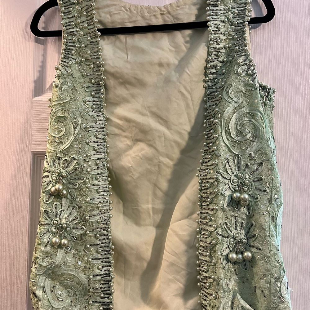 Ornate Green Sleeveless Vest